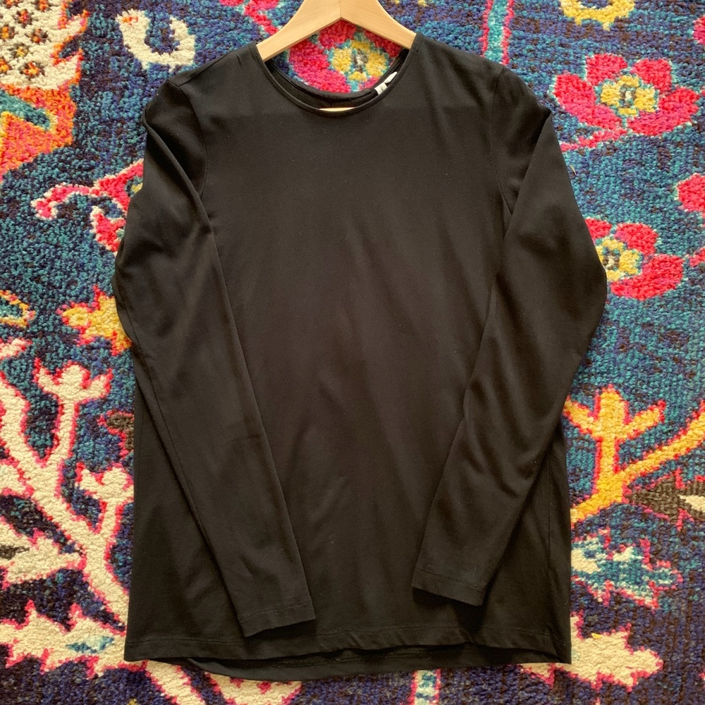 & other stories long sleeve black pleated back sz6